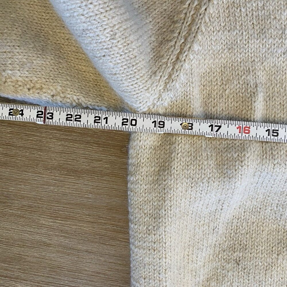 Swaledale Woollens Cardigan Womens Ivory Sz M-L 100% British Wool Cottage Granny - Picture 7 of 8